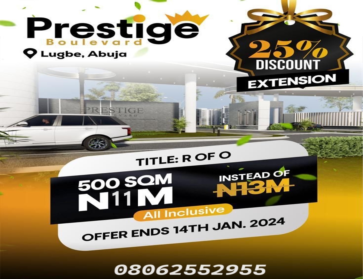 For Sale: Land in Lugbe Abuja FCT - Prestige Boulevard . List of plots, acres & hectares of land for sale in Lugbe Abuja FCT, Nigeria